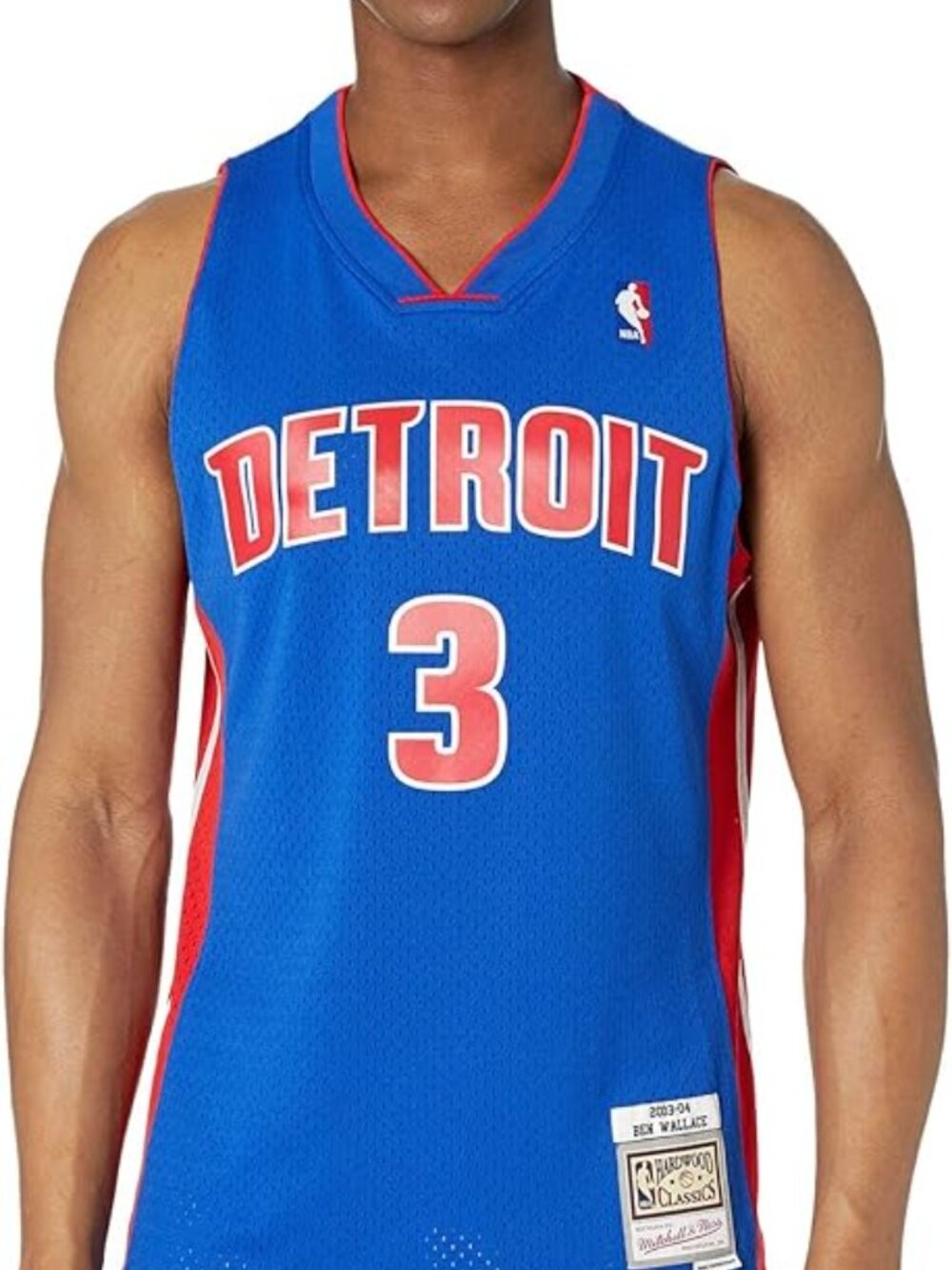 Nike Men's Blue Red Detroit Pistons Ben Wallace Basketball Tank Jersey Size XL